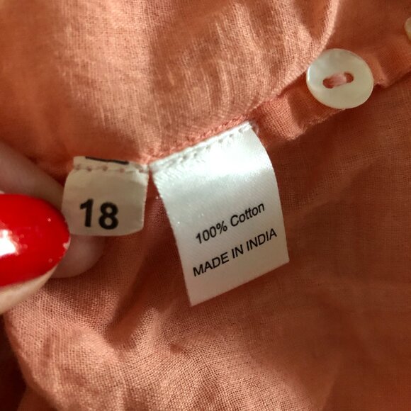 BANJANAN Women’s Tiered Dress Size M Midi Maxi Orange White Bohemian Designer - Picture 13 of 16